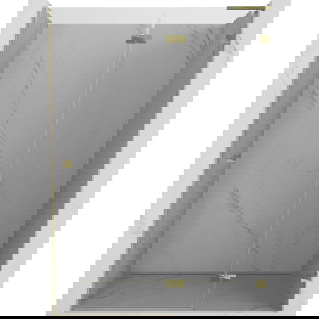 Mexen Lunar L sprchové dvere výklopné pravé 135 cm, transparentné, zlaté - 834L-135-000-50-00-P