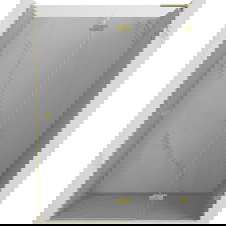 Mexen Lunar L sprchové dvere otočné pravostranné 135 cm, transparentné, zlaté brúsené - 834L-135-000-55-00-P