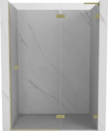 Mexen Lunar L sprchové dvere otváracie pravé 140 cm, transparentné, zlaté brúsené - 834L-140-000-55-00-P