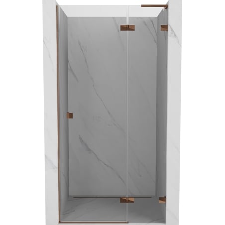 Mexen Lunar L sprchové dvere výklopné pravé 90 cm, transparentné, ružové zlato - 834L-090-000-60-00-P