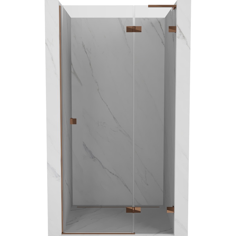 Mexen Lunar L sprchové dvere výklopné pravé 105 cm, transparentné, ružové zlato - 834L-105-000-60-00-P