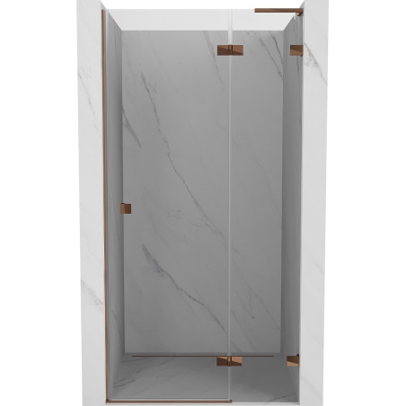 Mexen Lunar L sprchové dvere výklopné pravé 105 cm, transparentné, ružové zlato - 834L-105-000-60-00-P