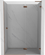 Mexen Lunar L sprchové dvere otočné pravé 130 cm, priehľadné, ružové zlato - 834L-130-000-60-00-P