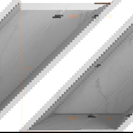 Mexen Lunar L sprchové dvere s otváraním doprava 140 cm, priehľadné, ružové zlato - 834L-140-000-60-00-P