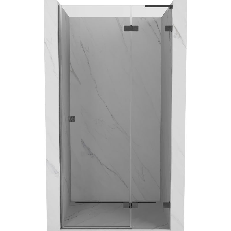 Mexen Lunar L sprchové dvere otočné pravé 90 cm, transparentné, gun gray brúsené - 834L-090-000-66-00-P