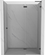 Mexen Lunar L sprchové dvere výklopné pravé 140 cm, transparentné, brúsená sivá horčica - 834L-140-000-66-00-P