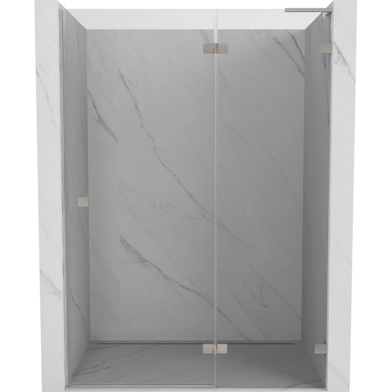 Mexen Lunar L sprchové dvere otočné pravé 140 cm, transparentné, brúsený nikel - 834L-140-000-97-00-P
