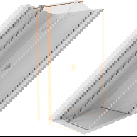 Mexen Mist T sprchovací kút s výklopnými dverami 90 x 90 cm, priehľadný, brúsená meď - 8A4T-090-090-65-00