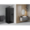 Mexen Rio štvorcový sprchový kút 90 x 90 cm, grafit, čierny + vanička Flat, čierna - 860-090-090-70-40-4070B
