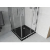 Mexen Rio sprchová kabína štvorcová 70 x 70 cm, transparentná, chróm + vanička Flat, čierna - 860-070-070-01-00-4070