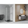 Mexen Rio štvorcová sprchová kabína 70 x 70 cm, inovať, chrómová + závesný bidet Flat, čierna - 860-070-070-01-30-4070