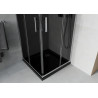 Mexen Rio štvorcová sprchová kabína 70 x 70 cm, grafit, chróm + vanička Flat, čierna - 860-070-070-01-40-4070