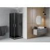 Mexen Rio štvorcová sprchová kabína 70 x 70 cm, grafit, chróm + vanička Flat, čierna - 860-070-070-01-40-4070