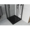 Mexen Rio štvorcový sprchový kút 70 x 70 cm, priehľadný, čierny + vanička Flat, čierna - 860-070-070-70-00-4070B