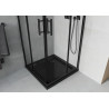 Mexen Rio štvorcový sprchový kút 70 x 70 cm, priehľadný, čierny + vanička Flat, čierna - 860-070-070-70-00-4070B