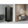 Mexen Rio štvorcová sprchová kabína 70 x 70 cm, grafitová čierna, zlatá + závesný bidet Flat, čierna - 860-070-070-50-40-4070G