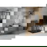 Mexen Rio štvorcová sprchová kabína 70 x 70 cm, pruhy, čierna + závesný bidet Flat, čierna - 860-070-070-70-20-4070B