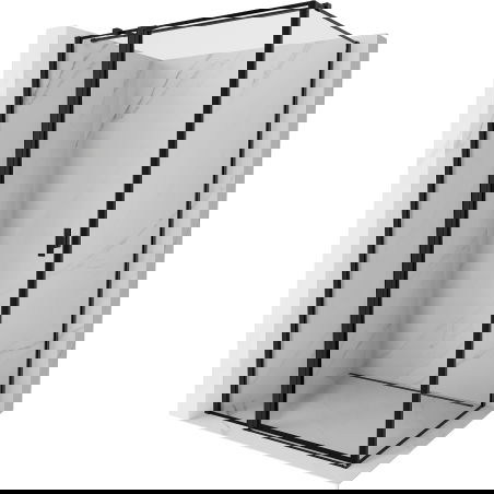 Mexen Mist T sprchový kút s otočnými dverami vľavo 75 x 90 cm, čierny rám, čierny - 8A4T-075-090-70-70-L