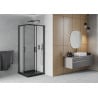 Mexen Rio štvorcová sprchová kabína 70 x 70 cm, inovať, čierna + závesný bidet Flat, čierna - 860-070-070-70-30-4070B
