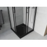 Mexen Rio štvorcový sprchovací kút 70 x 70 cm, mrazené sklo, čierny + vanička Flat, čierna - 860-070-070-70-30-4070B