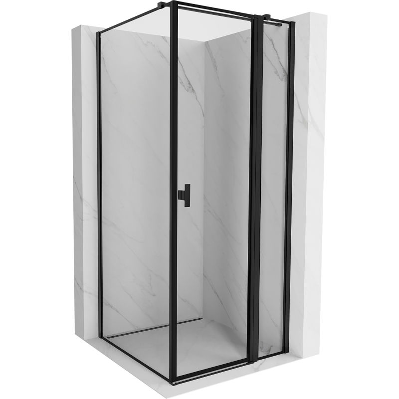 Mexen Mist T pravá otváracia sprchová kabína 70 x 70 cm, čierny rám, čierna - 8A4T-070-070-70-70-P