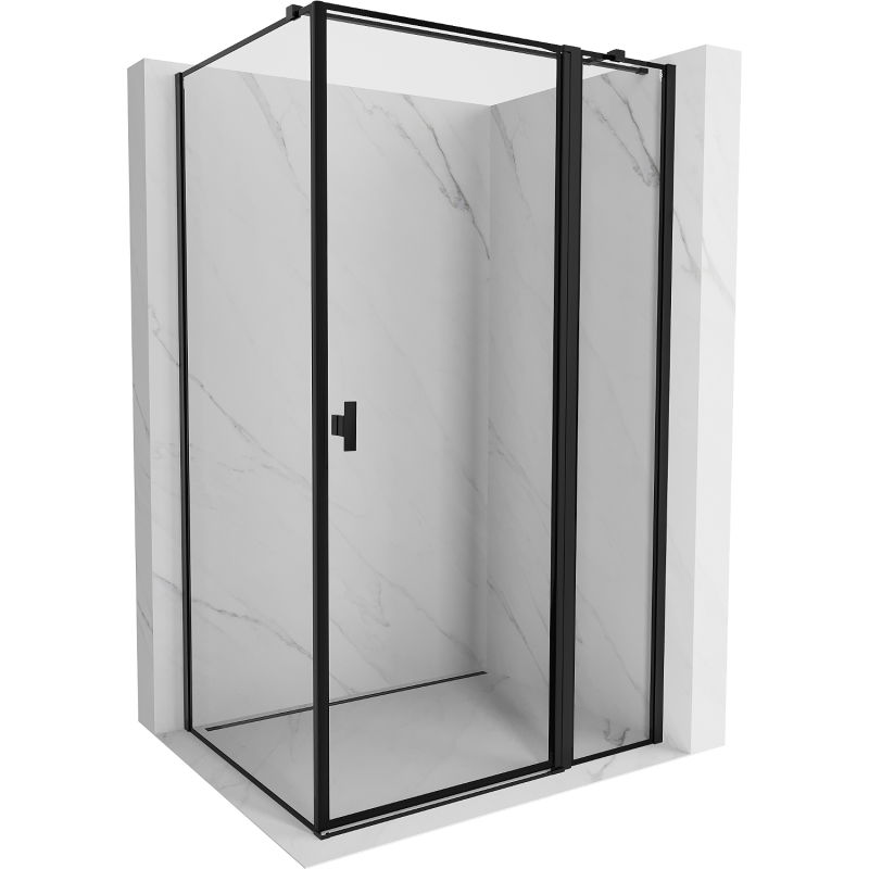 Mexen Mist T sprchovací kút s pravými dverami 90 x 70 cm, čierny rám, čierny - 8A4T-090-070-70-70-P