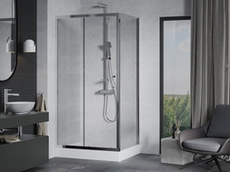 Mexen Apia sprchová kabína, posuvné dvere 100 x 80 cm, transparentnéné, chrómová + závesný bidet Rio - 840-100-080-01-00-4510