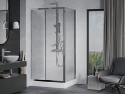 Mexen Apia sprchová kabína, posuvné dvere 120 x 90 cm, transparentnéné, chrómová + závesný bidet Rio - 840-120-090-01-00-4510