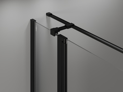 Mexen Zasne T sprchový kút otvárací pravý 95 x 120 cm, čierny rám, čierna - 8A4T-095-120-70-70-P