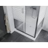 Mexen Apia sprchová kabína, posuvné dvere 100 x 80 cm, pruhy, chrómová + závesný bidet Rio - 840-100-080-01-20-4510