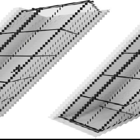 Mexen Mist T sprchová kabína s vyklápacími dverami vľavo 80 x 90 cm, čierna mriežka, čierna - 8A4T-080-090-70-77-L