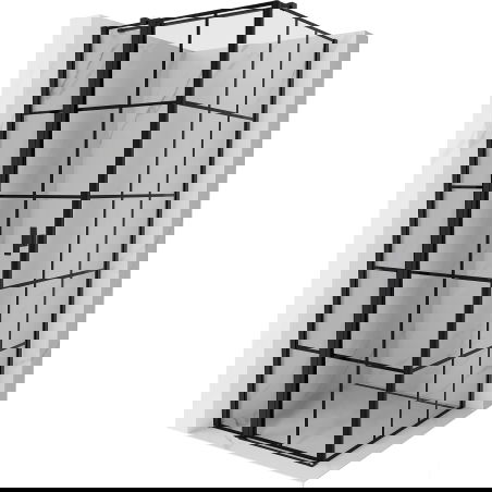 Mexen Mist T sprchová kabína otočné dvere ľavé 90 x 90 cm, čierna mriežka, čierna - 8A4T-090-090-70-77-L