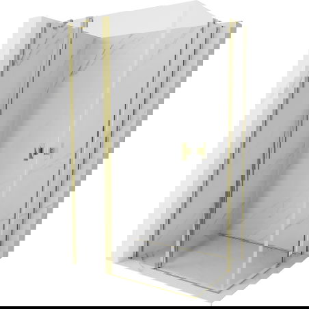 Mexen Mist Duo výklopná sprchová kabína 75 x 70 cm, priehľadná, zlatá - 8A4-075-070-50-00