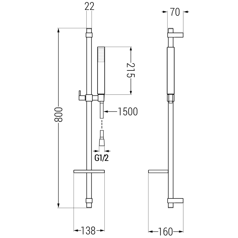 Mexen DQ77 posuvná sprchová sada, chróm - 785774581-00