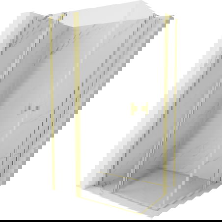 Mexen Mist Duo sprchovací kút otvárací 115 x 70 cm, transparentný, zlatý kartáčovaný - 8A4-115-070-55-00