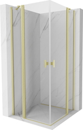 Mexen Mist Duo sprchovací kút 75 x 75 cm, priehľadný, zlatá brúsená - 8A4-075-075-55-00