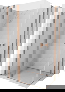 Mexen Mist Duo vyklápací sprchový kút 90 x 80 cm, transparentný, brúsená meď - 8A4-090-080-65-00