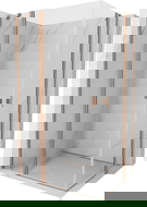 Mexen Mist Duo sprchová kabína otváracia 120 x 80 cm, transparentná, brúsená meď - 8A4-120-080-65-00