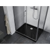 Mexen Apia posuvná sprchová kabína 90 x 100 cm, priehľadná, chróm + vanička Flat, čierna - 840-090-100-01-00-4070