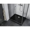 Mexen Apia sprchový kút posuvný 110 x 70 cm, transparentný, chróm + vanička Flat, čierna - 840-110-070-01-00-4070