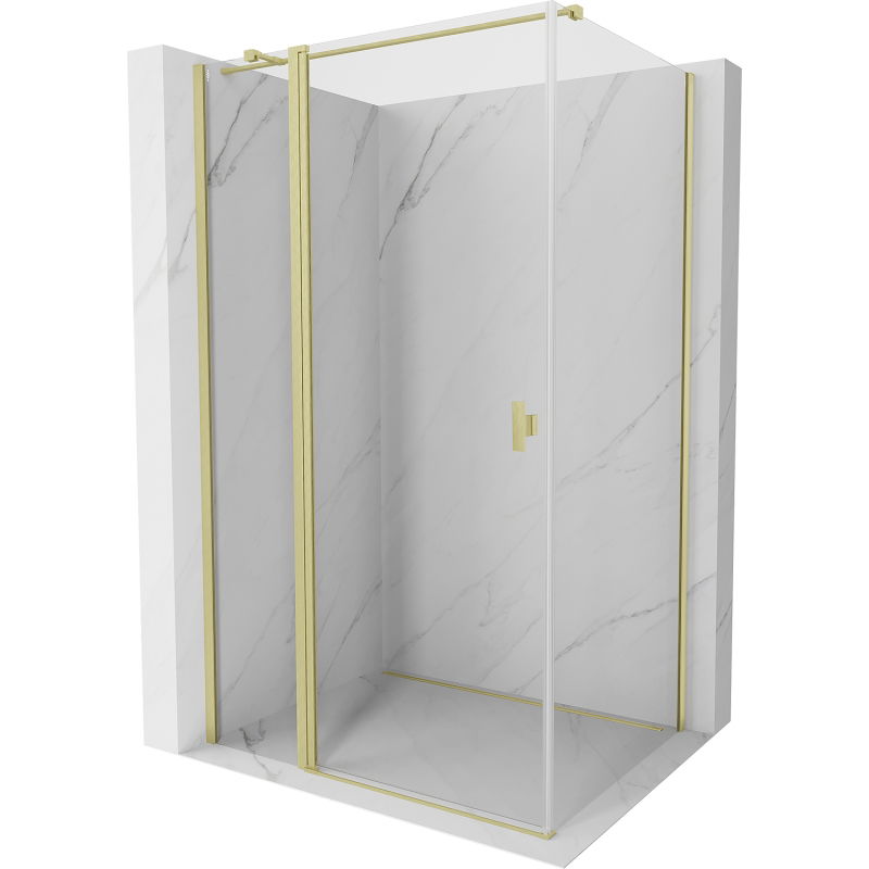 Mexen Mist T sprchovací box sklopný 70 x 95 cm, transparentný, zlatý brúsený - 8A4T-070-095-55-00