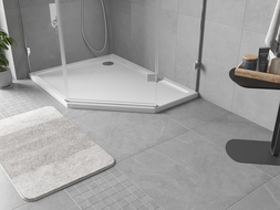 Mexen Flow päťuholníkový sprchový kút slim ľavý 90 x 80 cm, biely lesk - 46P108090L