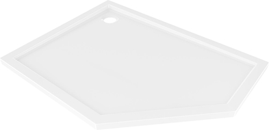 Mexen Flow päťhranný tenký ľavý sprchová vanička 100 x 80 cm, biely lesk - 46P108010L