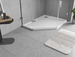 Mexen Flow päťuholníkový sprchový kút slim pravý 100 x 80 cm, biely lesk - 46P108010R