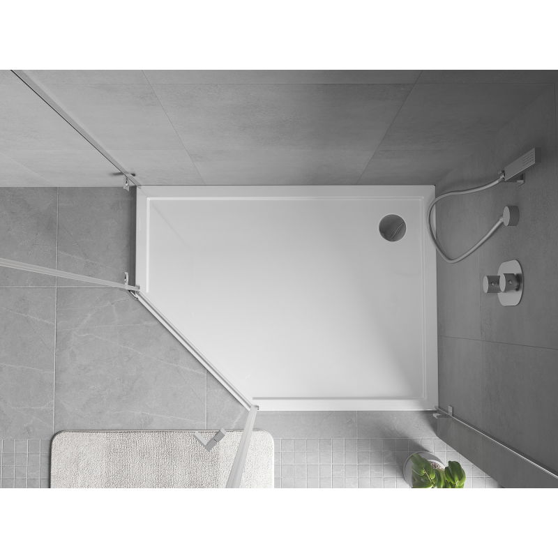 Mexen Flow brodzik päťuholníkový slim pravý 100 x 80 cm, biely lesk - 46P108010R
