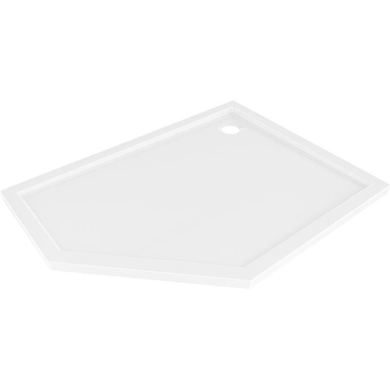 Mexen Flow päťuholníkový sprchový kút slim pravý 100 x 80 cm, biely lesk - 46P108010R