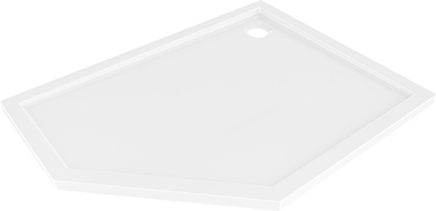 Mexen Flow päťuholníkový sprchový kút slim pravý 100 x 80 cm, biely lesk - 46P108010R
