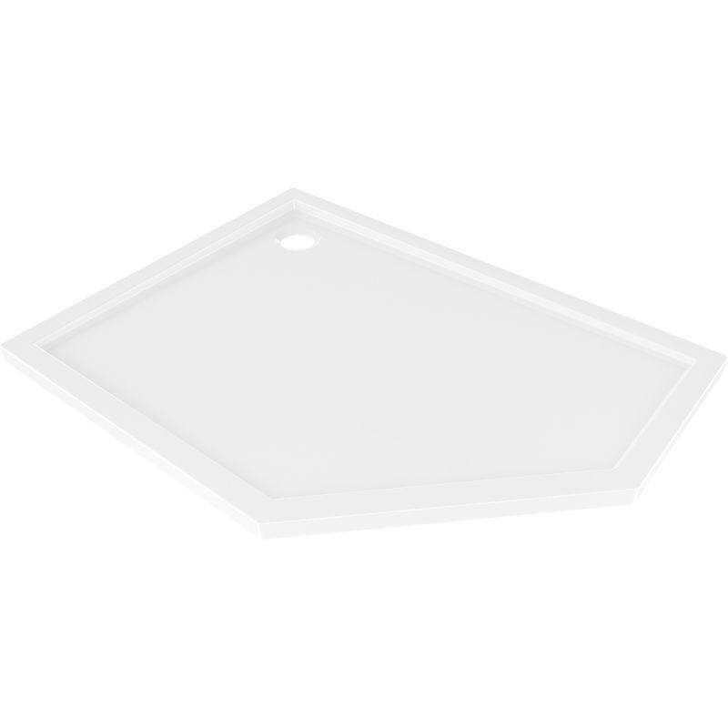 Mexen Flow sprchová vanička päťuholníková slim ľavá 100 x 90 cm, biely lesk - 46P109010L