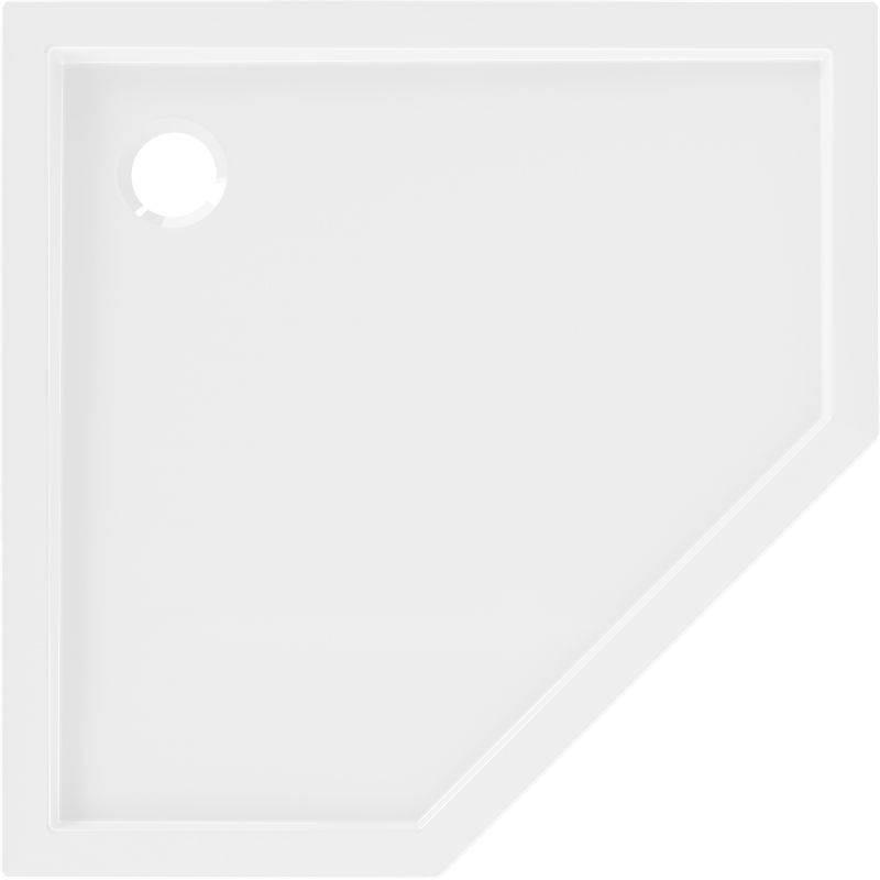 Mexen Flow päťuholníkový sprchový kút štíhly 100 x 100 cm, biely lesklý - 46P101010