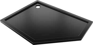 Mexen Flow päťuholníkový sprchový kút slim ľavý 100 x 80 cm, čierny mat - 46P708010L